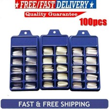 100 Pcs Full Cover Ballerina False Nail Tips Long Coffin Fake Nails Art Manicure