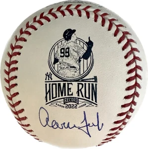 Aaron Judge Signed AL Home Run Record 62 Logo Baseball MLB Holo + Fanatics holo - Picture 1 of 2