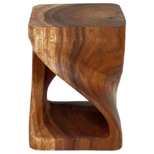 Haussmann Wood Twist End Table 15x15x20 in Height Cherry Oil - Picture 1 of 7