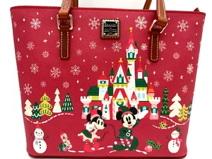 Disney Dooney and & Bourke Family Christmas Tote Bag Mickey Minnie 2024 NWT - Picture 1 of 8