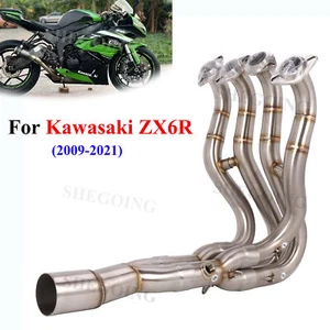 Tubo de escape completo original para motocicleta Kawasaki Ninja ZX6R 2009-2023 - Imagen 1 de 5
