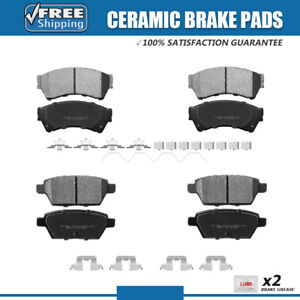 Front & Rear Ceramic Brake Pads w/hardware for Ford Fusion Lincoln MKZ Mazda 6