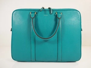 Paul Smith schmale Leder Business Folio Dokumententasche türkis türkis türkis traumhaft - Bild 1 von 22