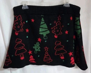 Woman’s A LineBlack W/ Christmas Trees "Ugly" Sweater Skirt Size XL Holiday - Picture 1 of 3