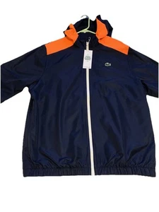 Men’s Lacoste Water Repellant Wind Breaker Jacket Blue And Orange Size Large - Picture 1 of 8