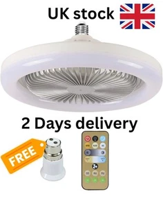 E27 LED Ceiling Fan Light With Remote Control Dimmable for Living Room Bedroom - Picture 1 of 5