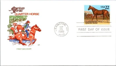FDC 1985 SC #2158a Farnam Cachet, Qtr Horse - Lexington KY - Single - J17308 - Image 1 of 2