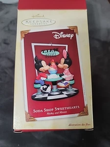 Hallmark Keepsake Ornament 2005 Soda Shop Sweethearts Mickey and MInnie Disney - Picture 1 of 4