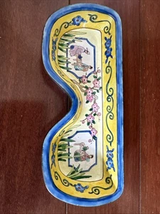 VTG 2001 Kelvin Chen Enameled Copper Tea Party Eyeglasses Holder #1008 - Picture 1 of 5