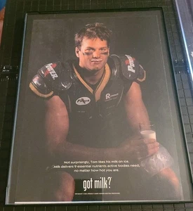 Tom Brady New England Patriots Gor Milk Print Ad Framed 2002 8.5X11 - Picture 1 of 2