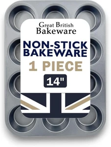 12 Hole Cake Muffin Cup Tray Non Stick Tart Dessert Yorkshire Pudding Bakeware - Picture 1 of 9