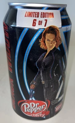 12oz. CHERRY DR PEPPER ( BLACK WIDOW 6 of 7 ) EMPTY BOTTOM OPENED  - Image 1 of 4