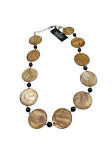 Vintage Donna Dresser Sterling Silver Black Onyx Glass Chunky Beaded Necklace - Picture 1 of 6