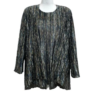 Sachiko Vintage Multicolor Textured Knit Cardigan & Blouse Set sz L 90s Retro - Picture 1 of 15