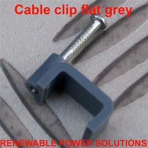 50 X CABLE CLIPS FLAT GREY 6mm T&E 6 X 12mm TOUGHENED HARDENED NAIL BRAND NEW - Picture 1 of 2