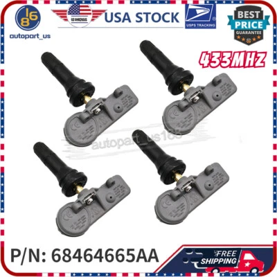 (4) Nuevo sensor TPMS 433 MHz para Jeep Gladiator 2020 2021 sensor de neumáticos 68464665AA Foto 1 de 4