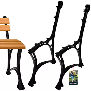 KOTARBAU® Juego de 2 bases de banco de aluminio negro banco de jardín patines... - Imagen 1 de 9
