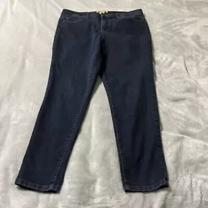 Democracy Jeans Ab Solution Women's 14 Skinny Ankle Dark Blue Stretch Denim - Picture 1 of 13