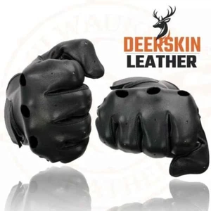 Milwaukee Leder 868 Herren XL perforiertes Hirschleder Vollfinger Motorradhandschuhe - Bild 1 von 10