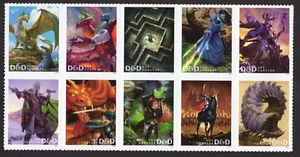 Scott #5909 Dungeons & Dragons Block of 10 Forever Stamps - MNH UV - Picture 1 of 2