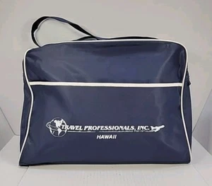 Borsa da trasporto messenger vintage blu navy professionisti da viaggio INC. Hawaii - Foto 1 di 15