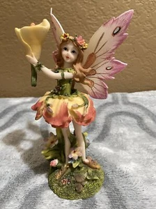 Spring Fairy with Flower Statue Fantasy Decoration Figurine 6.5” - Picture 1 of 13
