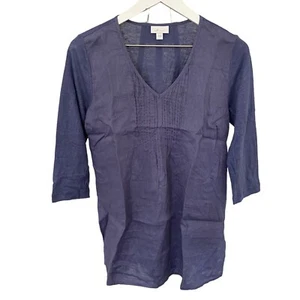 J. Jill Love Linen V-Neck 3/4 Sleeves V-Neck Top Women’s Size Small - Picture 1 of 10