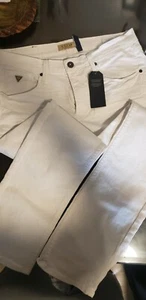 Guess Jeans los Angeles Vermont slim fit low rise tapered leg 34x32 white NEW  - Picture 1 of 12
