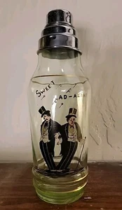 Sweet Ad-Aline 1930's Cocktail Shaker Wheeling Decorating Co. Uranium Glass - Picture 1 of 3
