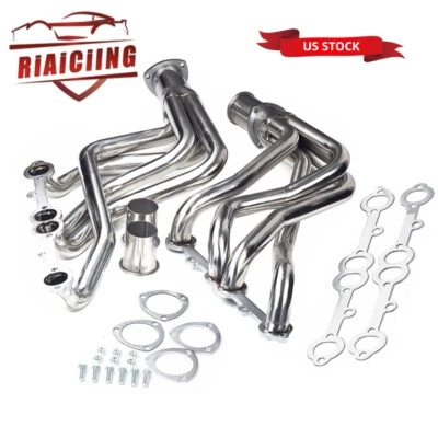 Cabezales de escape de tubo largo pulido 1-5/8 para 73-85 Chevy/GMC bloque pequeño 2x2 4x4 Foto 1 de 4