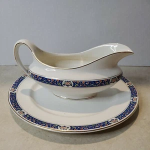 Antique John Maddock & Sons Royal Vitreous MAD8 Gravy Boat Plate VERY NICE! - Picture 1 of 12