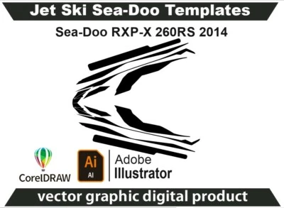Plantillas Jet Ski Sea-Doo RXP-X 260RS 2014 Vector Ai Cdr Listo para diseño J11 Foto 1 de 2