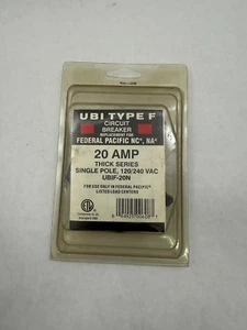 Federal Pacific UBIF-20 NIB 1P 20A 120V Stablok Breaker See Pics #A27 - Picture 1 of 3