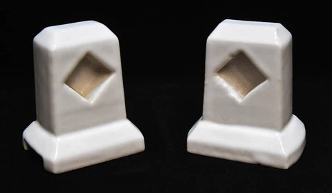VINTAGE CERAMIC PORCELAIN TOWEL BAR SUPPORTS ARCHITECTURAL SALVAGE #6 Cover