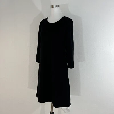 Vestido Nicole Miller Original Mujer M Negro Manga 3/4 Bolsillos Elastizados Nuevo con Etiquetas Foto 1 de 4
