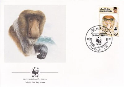WWF407) World Wide Fund for Nature Official First Day Cover set of 4 1991, Brune - image 1 of 4