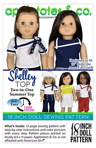 18 Inch Doll Sewing Pattern | Shelley Top | Fits 18" Dolls such as American Girl - Picture 1 of 8