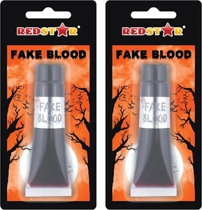 2 Tubes of Fake Blood Vampire Zombie Halloween Makeup Halloween Accessories - Picture 1 of 4