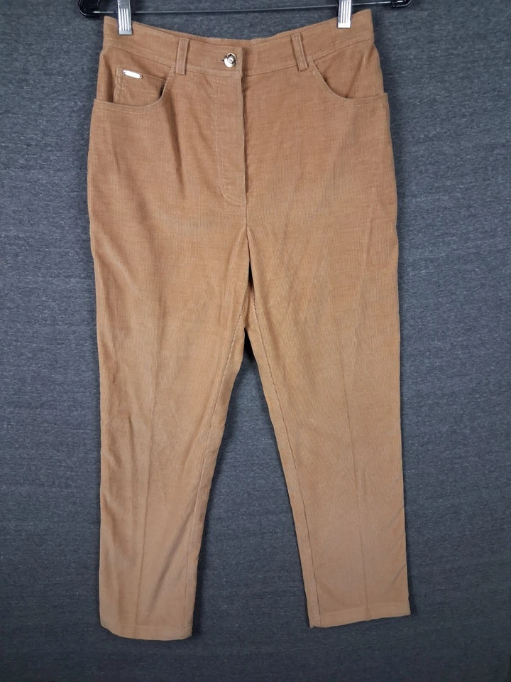 Pantalones St John Marie Gris Mujer 4 Pana Suave Diseñador Cápsula Oficina Lujo Foto 1 de 4