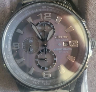 Citizen Men's Eco-Drive Nighthawk Blackout Stainless Steel Watch CA0295-58E - Image 1 of 4