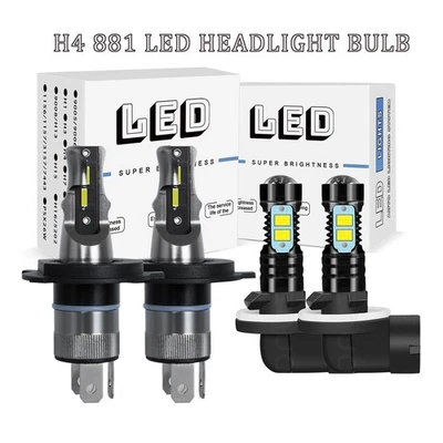 For Kia Spectra 2005-2009- 4x 9003 881 LED Headlight Fog Light Combo White Bulbs - Image 1 of 4