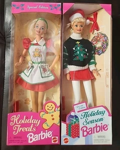 BARBIE DOLS SET OF 2 HOLIDAY TREATS BARBIE #17236 HOLIDAY SEASON BARBIE #19836 - Picture 1 of 15