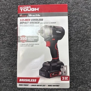 Hyper Tough 20V Max Brushless 1/2-inch Cordless Impact Wrench w/ 2.0Ah Battery - Picture 1 of 4