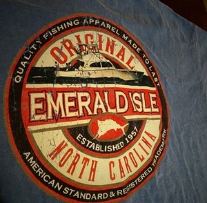 Camiseta De Colección Para Hombre XL Azul Isla Esmeralda Carolina del Norte Barco de Pesca Azul Marlín - Imagen 1 de 8