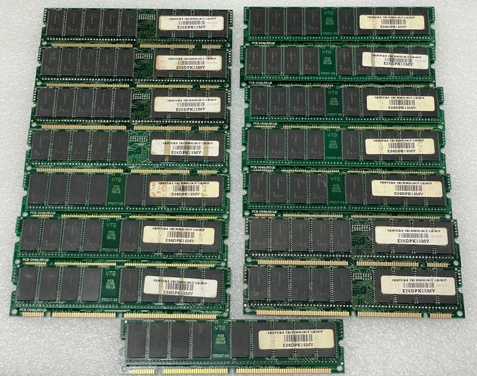 LOT OF 15 VTG 256MB EDO DIMM,168pin for SUN AXMP+ & AXMP, E26DPK15MV - Image 1 of 3