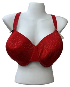 Back Appeal Wireless T-Shirt Bra Size 38G Red 853303-602 Full Coverage - Picture 1 of 6