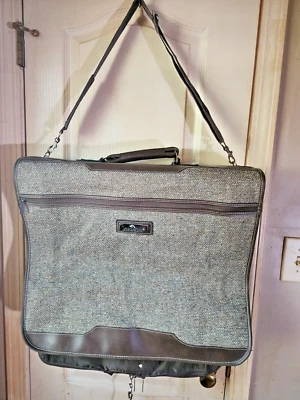 VTG Jordache Tweed Garment Hanging Travel Luggage Bag Suit Dress Carrier - Image 1 of 4