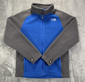 North Face Fleece Jacket Boys Large 14/16 Blue Full-Zip Mock Neck Long Sleeve - Picture 1 of 13