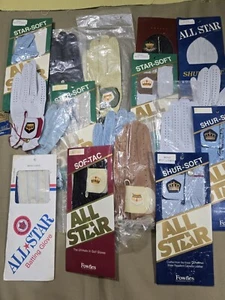 Leather Golf Gloves Bundle of 16 & One Batting Glove Size M-L - Picture 1 of 6