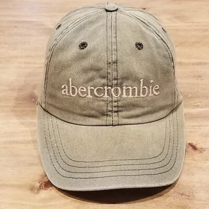 Vintage Abercrombie & Fitch Hat Strap Back Green Made USA Spell Out FADED - Picture 1 of 11